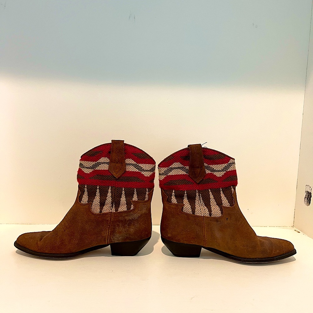 Vintage leather southwestern booties
